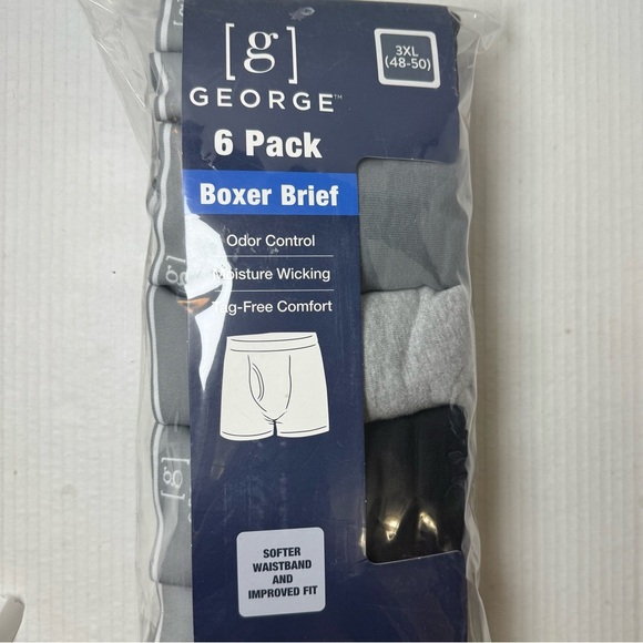 George Men's Regular Leg Boxer Briefs, 6-Pack - Picture 3 of 4